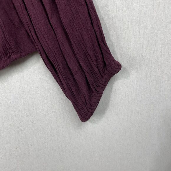 Vintage Gap Tunic Top SZ XL Solid Purple Long Sleeve Fall Autumn Cottagecore NWT - Picture 2 of 16